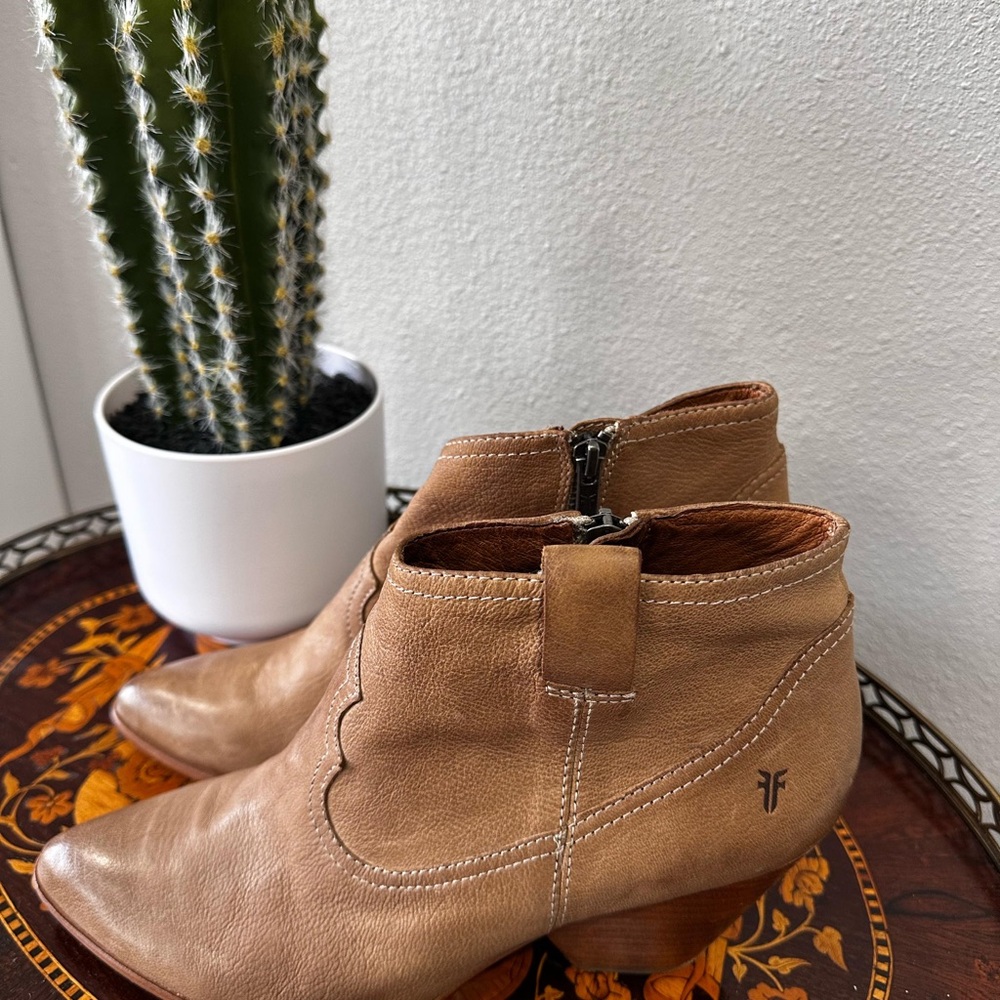 Tan Leather Ankle Boots